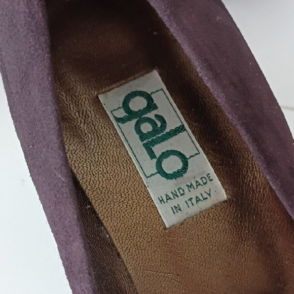 Gallo Handmade in Italy Purple Suede Wedge Shoes  EU 37½ US Women’s 7.5 Pumps - Picture 2 of 16